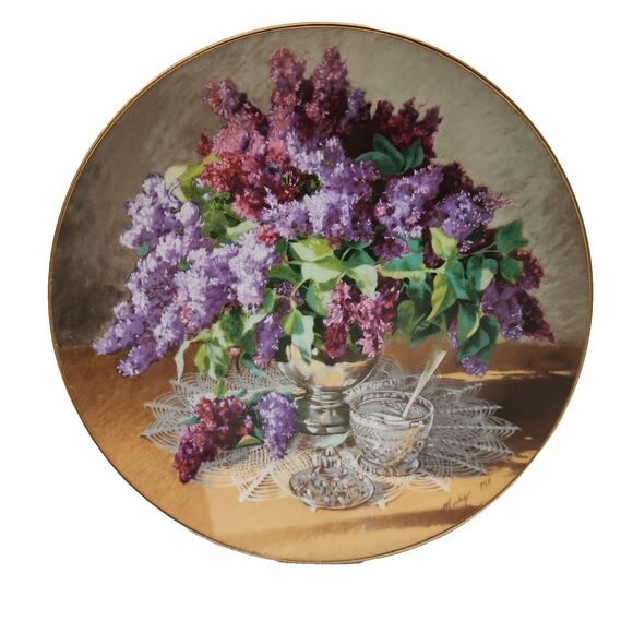 W.S. George Other - 1988 W.S. George Collectors Plate Lilacs by Yvonne Morley Flowers of Your Garden